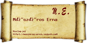 Mészáros Erna névjegykártya