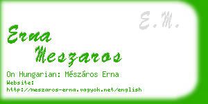 erna meszaros business card